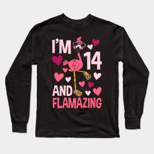 I'm 14 And Flamazing Flamingo Long Sleeve T-Shirt